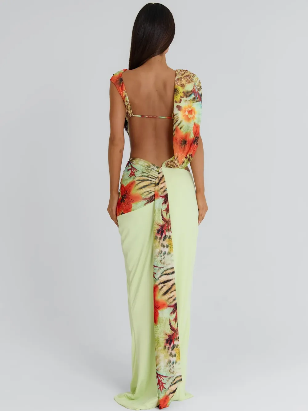 Grace Printed Beaded Tassel Maxi Skirt Set
