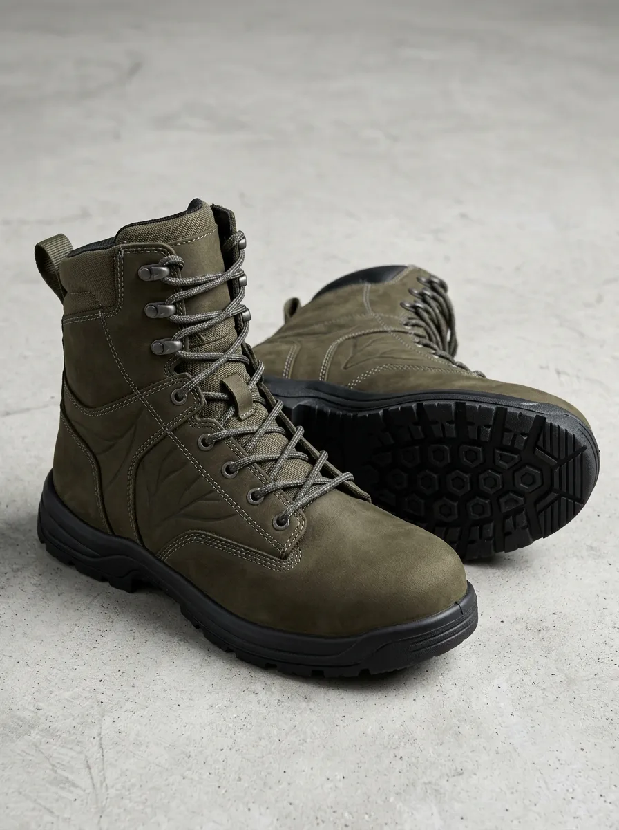Unisex Tactical Leaf Embossed Print Work Boots