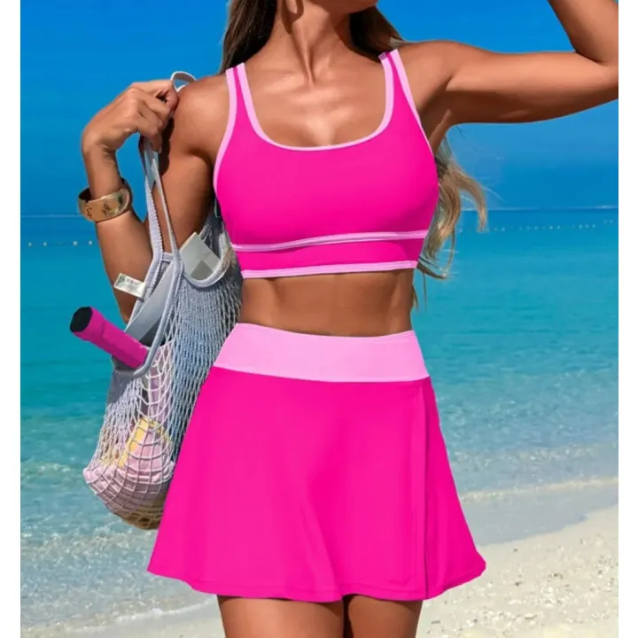 Women's Scoop-Neck Skort Swim Set