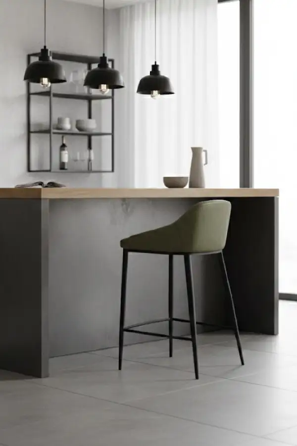 Low-Back Leather Leather-Look Counter Stool