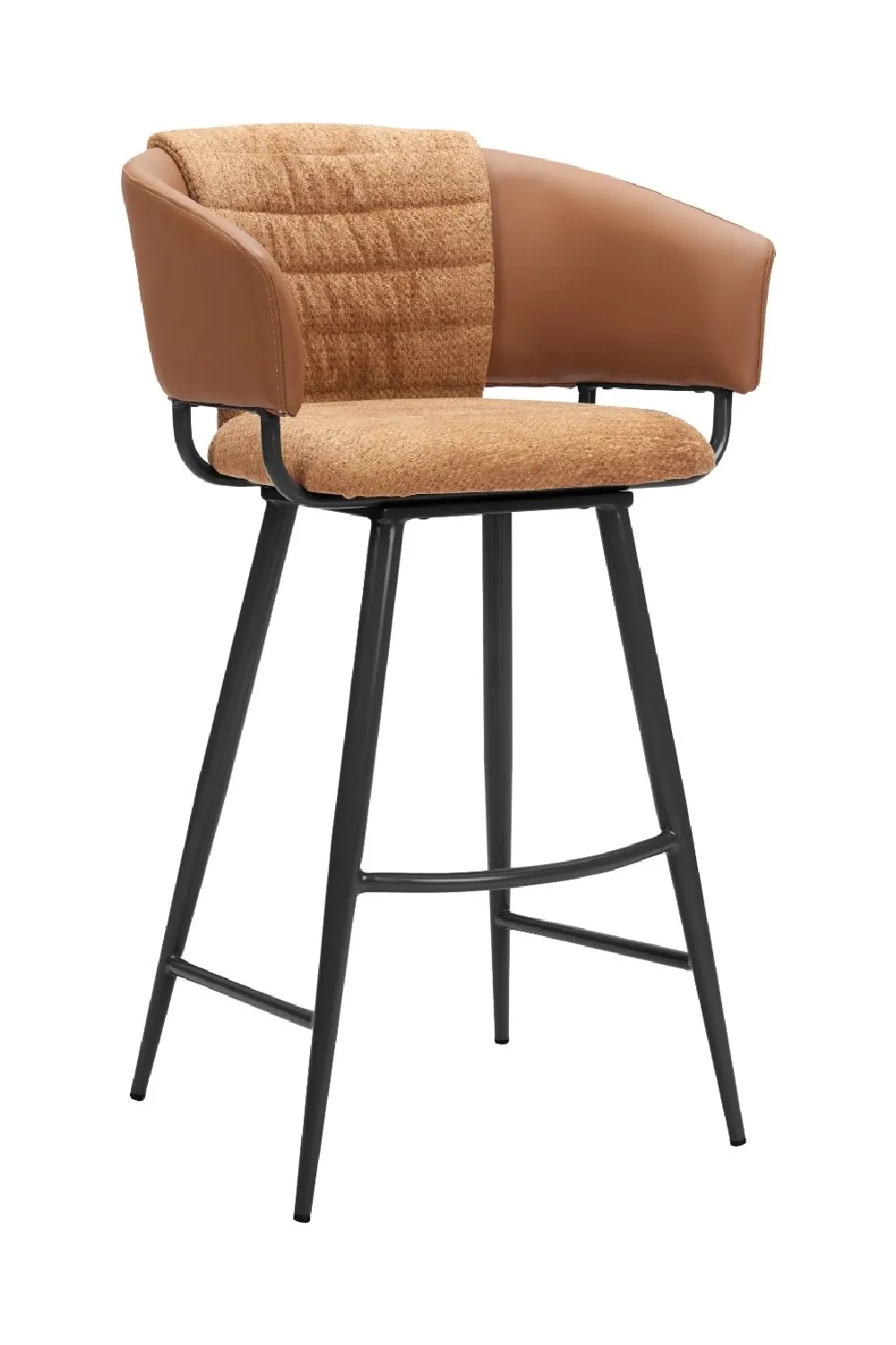 Textured Leather Bar Stool