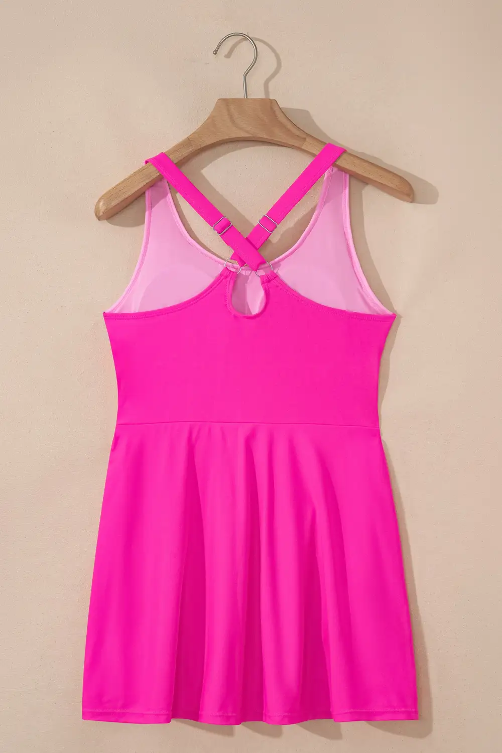 Contrast Trim Neckline Swim Dress