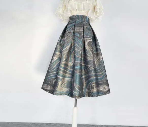 Modern Summer Embroidered High Waist Skirt