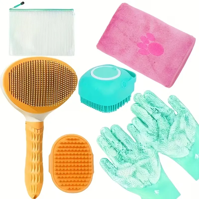 6pcs Dog Grooming Kit Nylon Brush