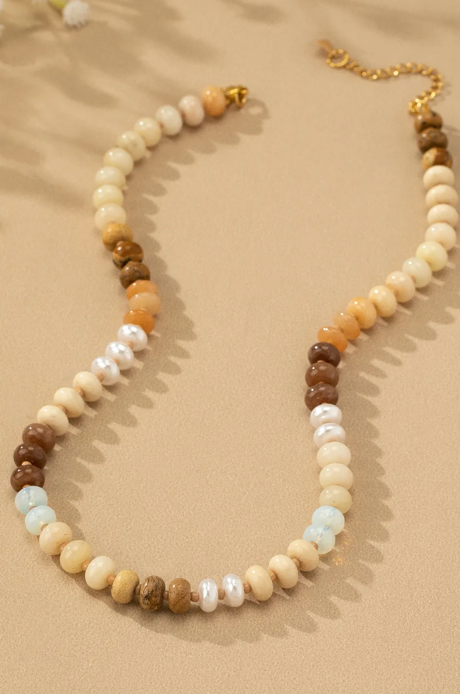 Layered Agate Bead Necklace