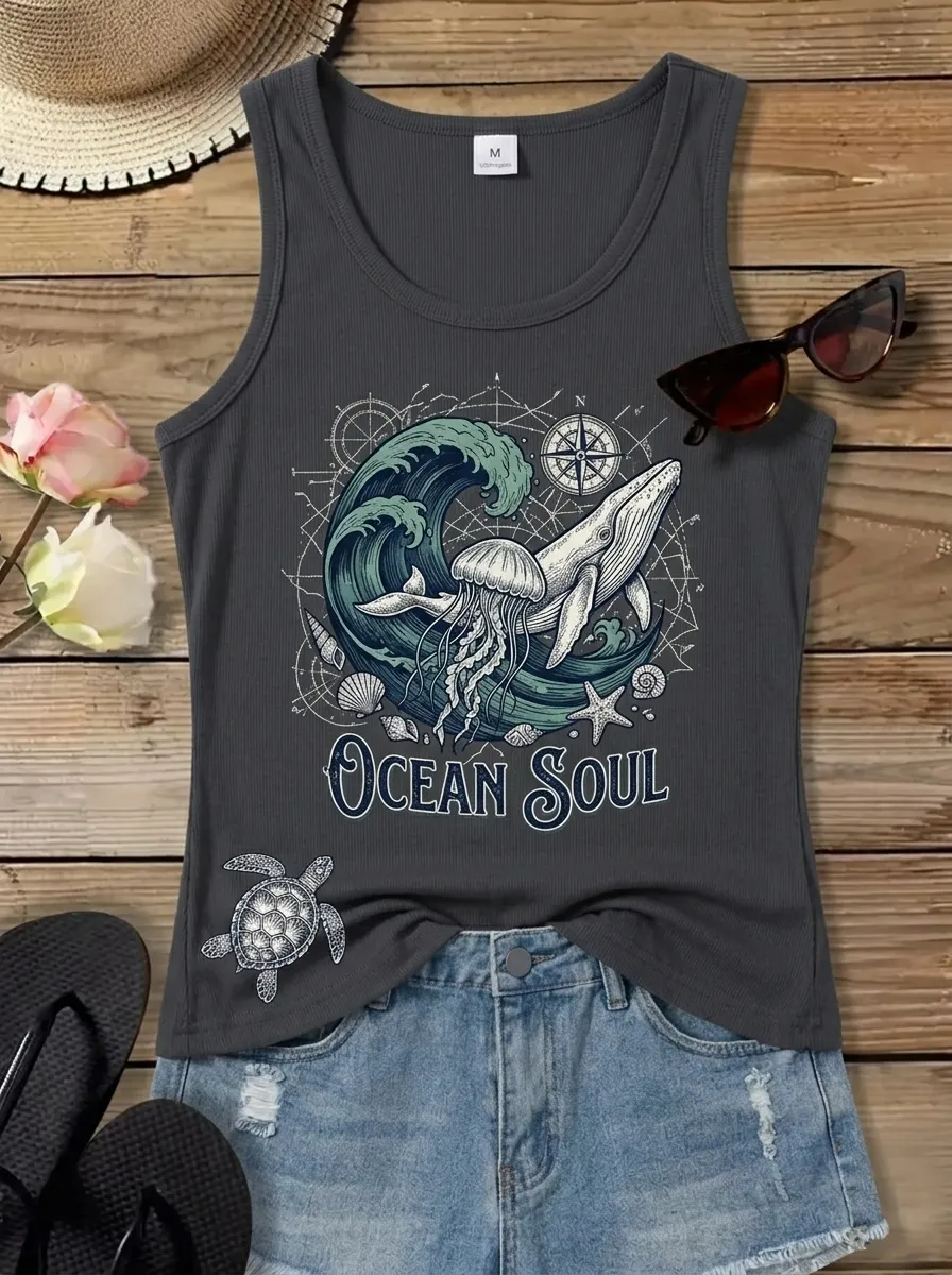 Ocean Soul Whale Tank Top