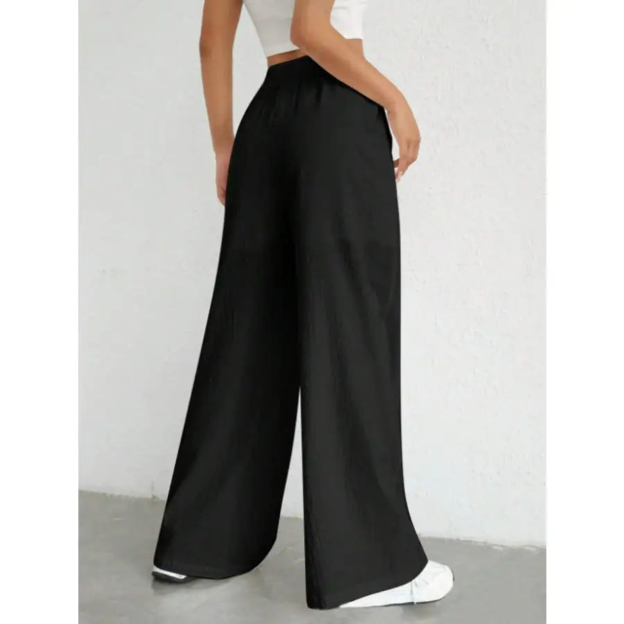 Relaxed Drawstring Wide Leg Pants