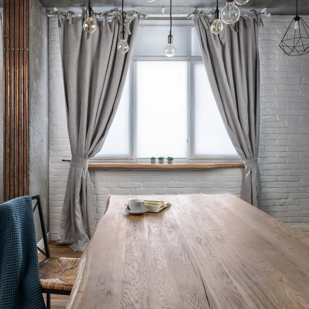 Blackout Top Tie Linen Curtain