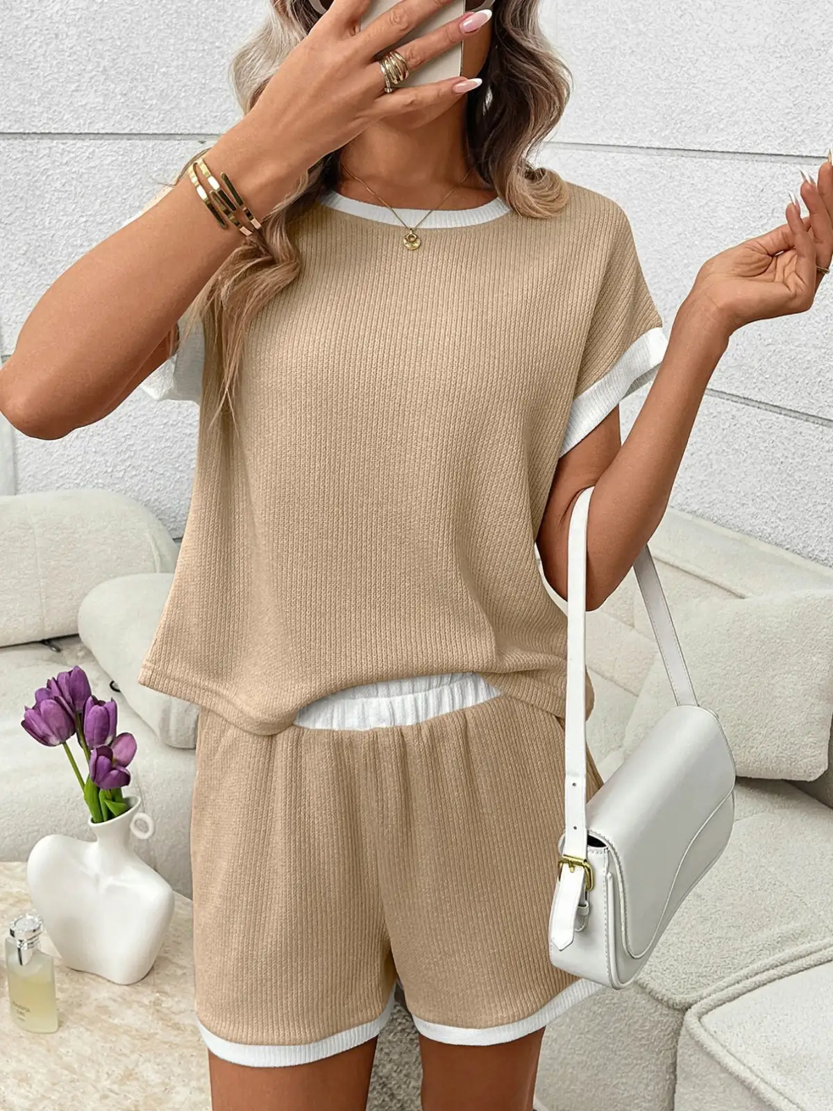 Relaxed Refined Pocketed Top and Shorts Matching Set