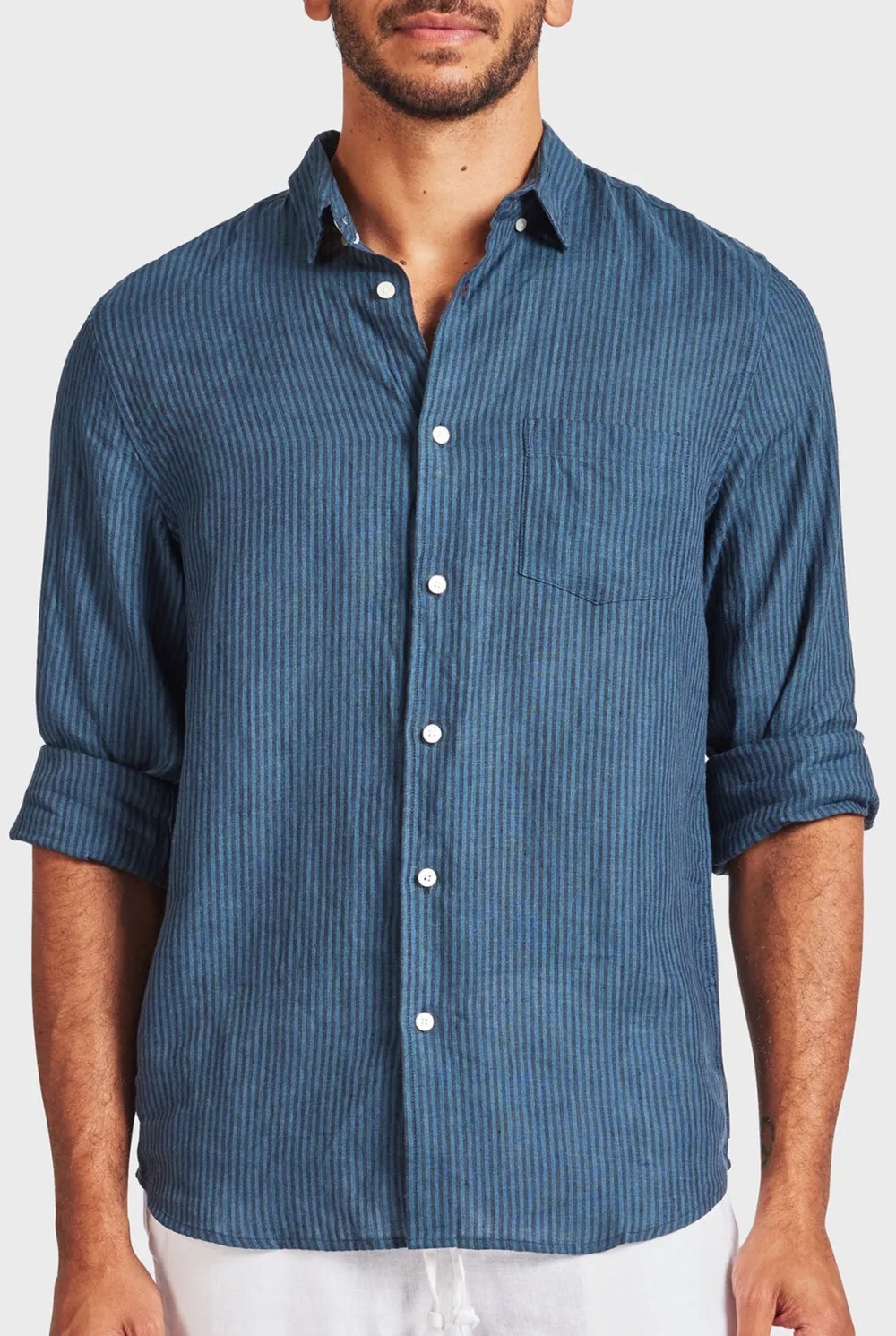 Soft Linen Blend Casual Long Sleeve Shirt