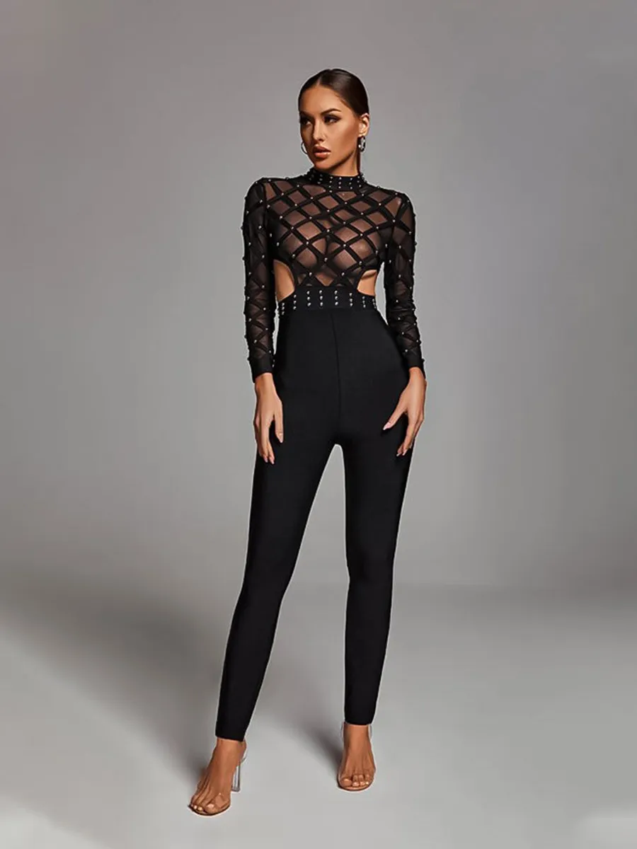 Elysia Perspective Lace Jumpsuit