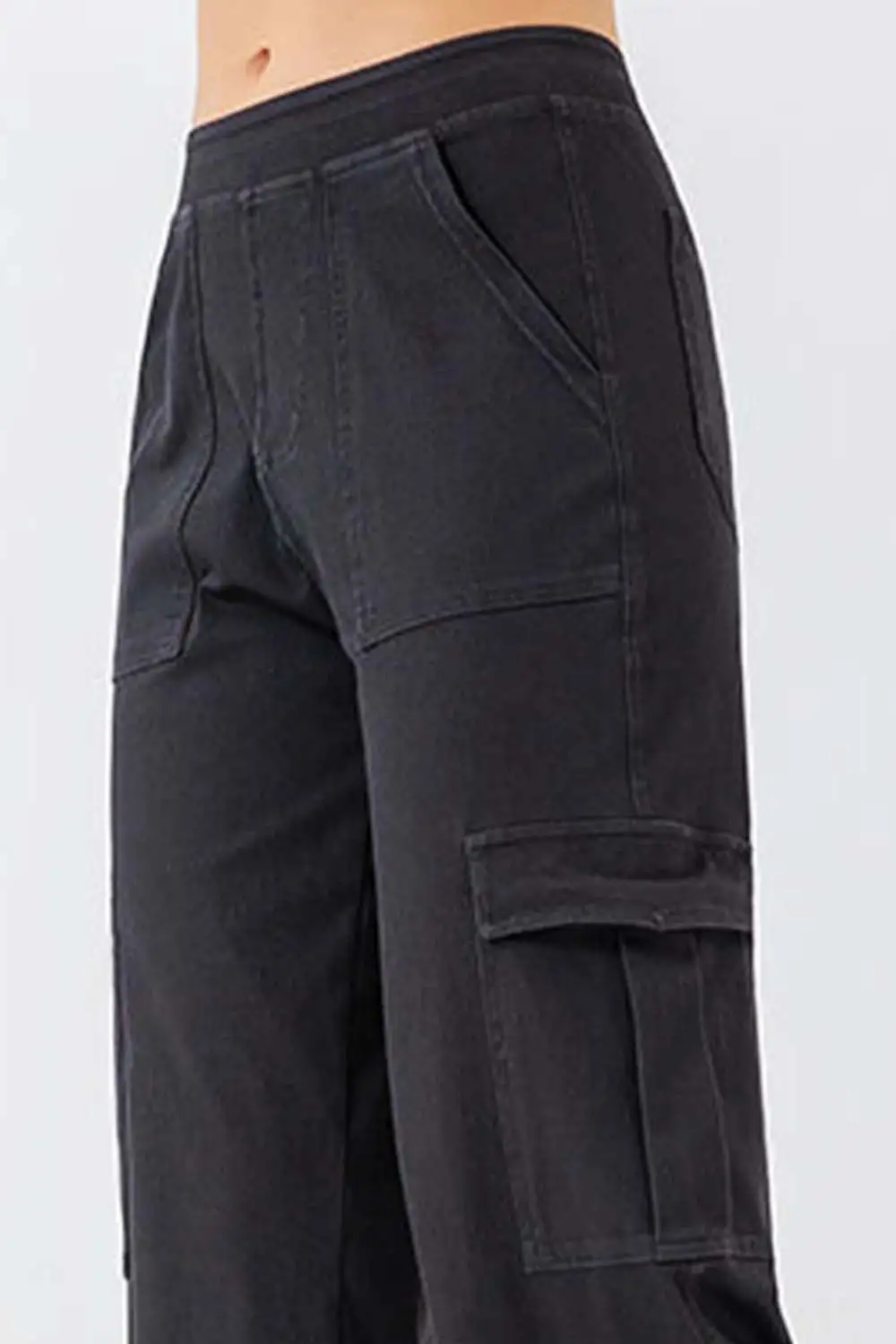 Button Fly Pocket Long Denim Jeans