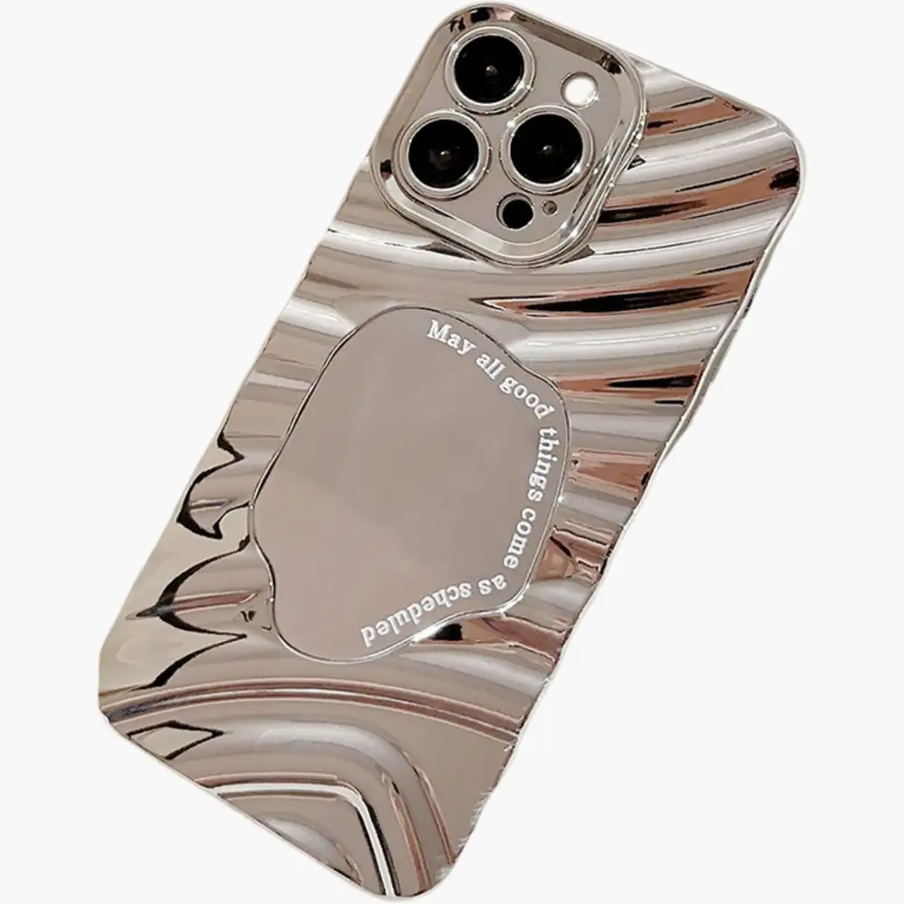 Mirror Cat Glossy Ripple Phone Case