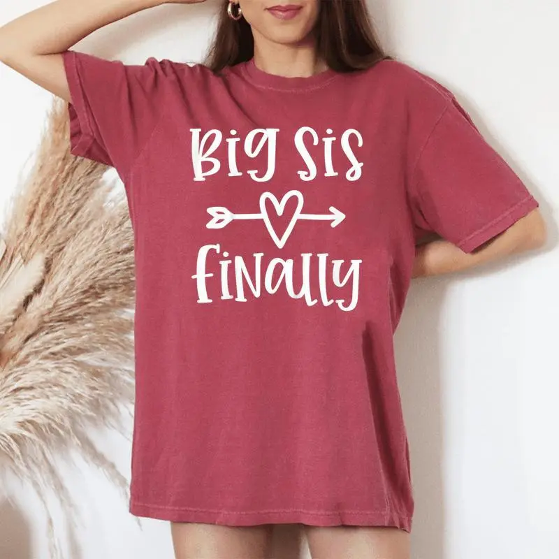 Big Sister Finally For Girls Promoted To Big Sister Toddler Women's Oversized Comfort T-shirt