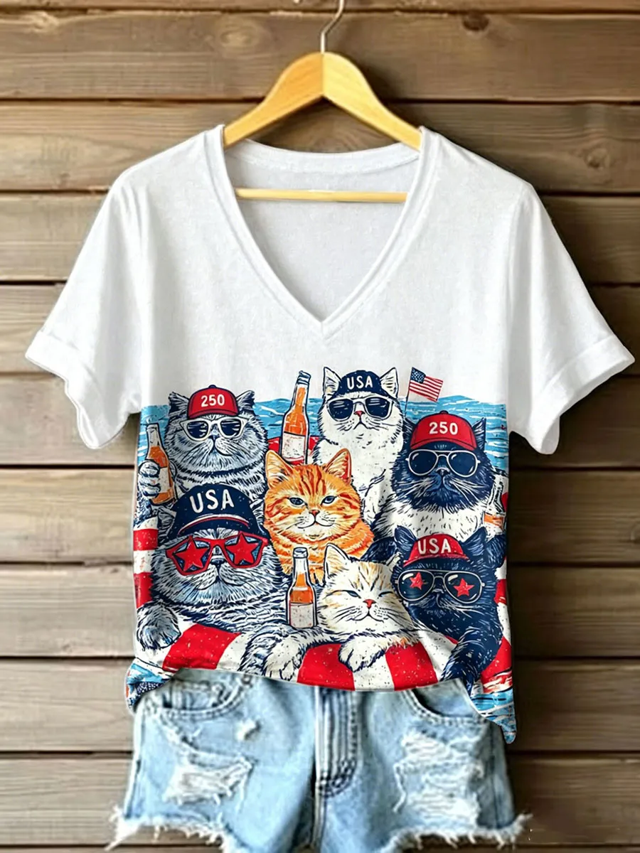 Women's American cat T-Shirt