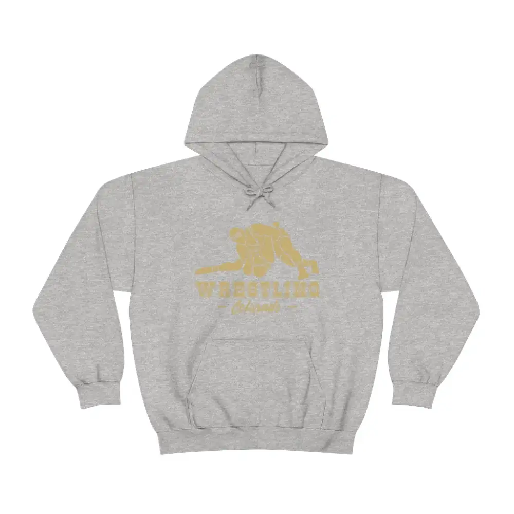 Relaxed Clean Lettering Wrestling Graphic Pullover Hoodie