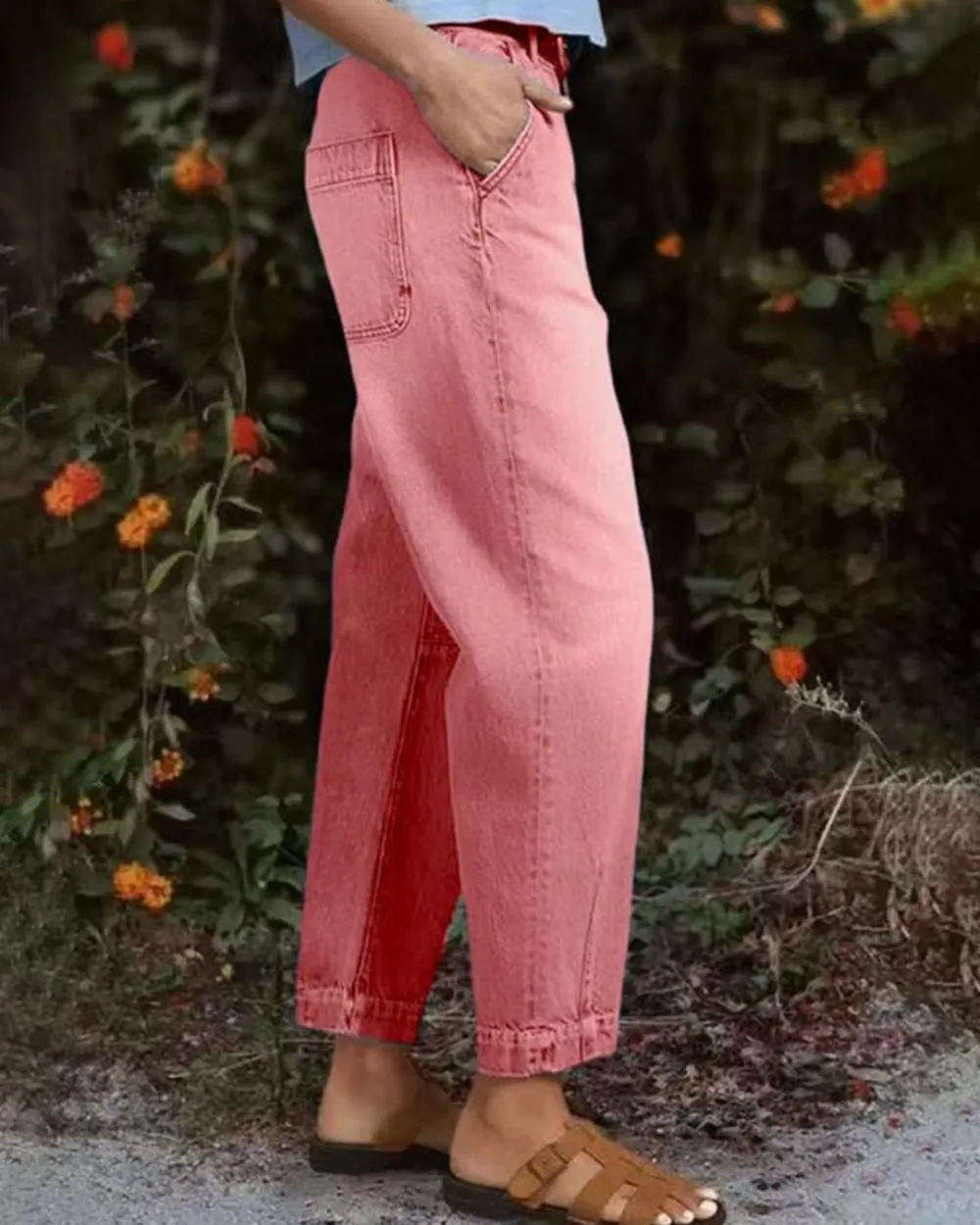 Relaxed Cropped Denim Pants