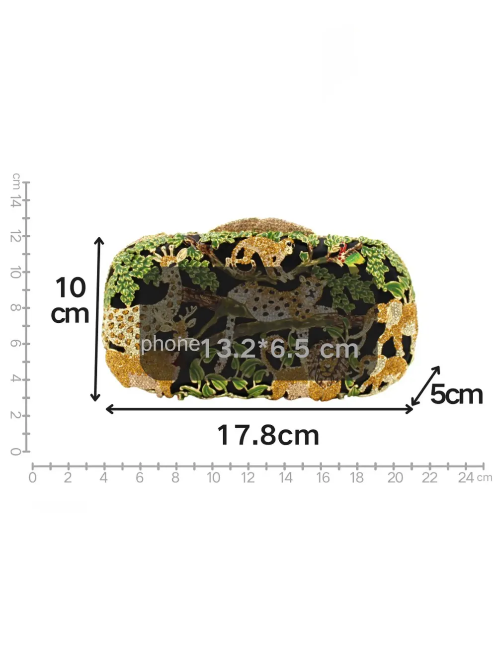 Liana Animal Crystal Clutch Bag