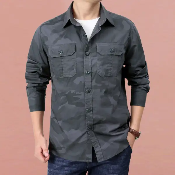 Men's Camouflage Utility Pocket Shirt