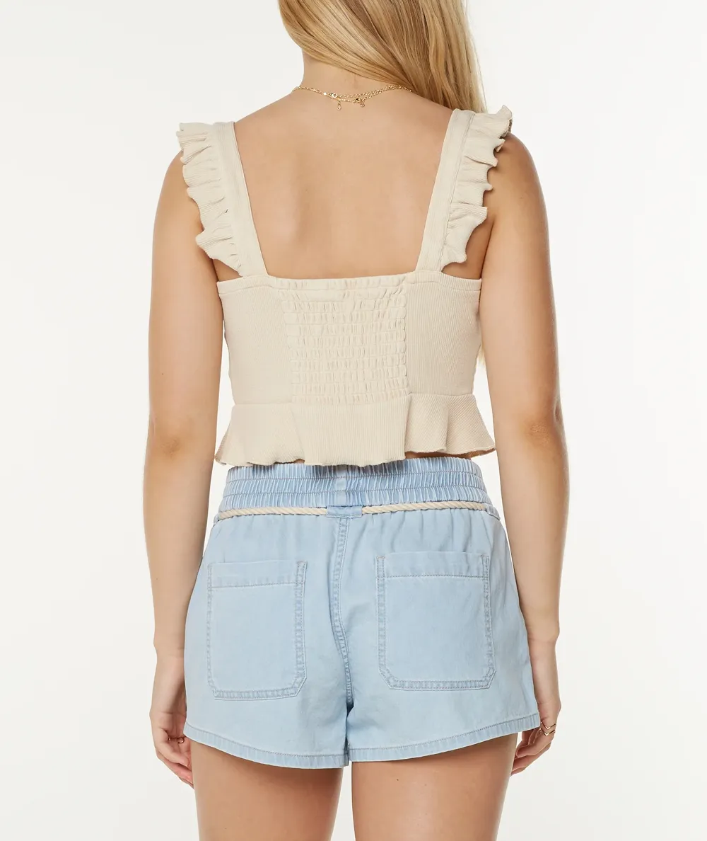 Sweetheart Neckline Ruffled Vest
