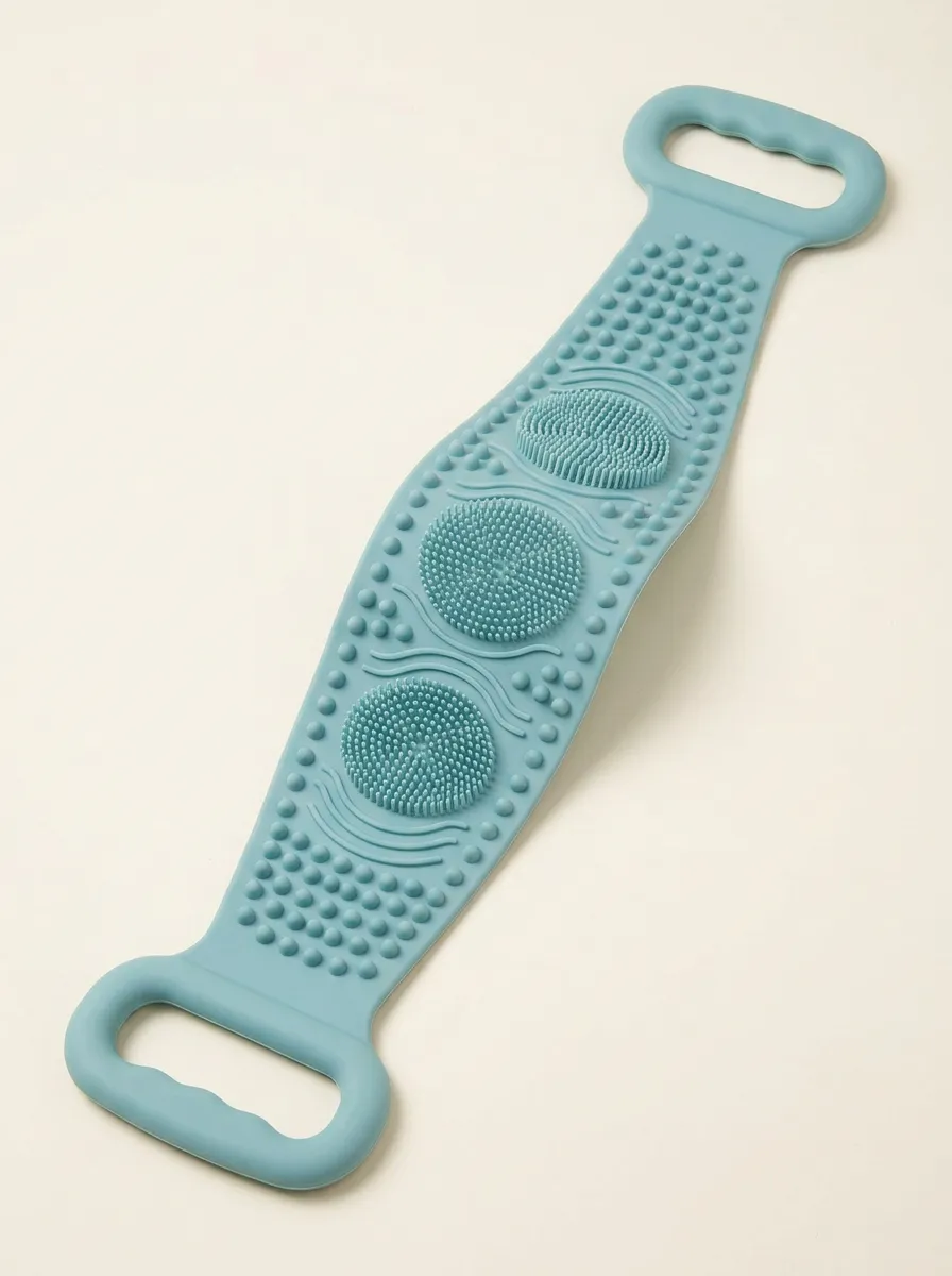 Silicone Textured Bath Back Scrubber Strap