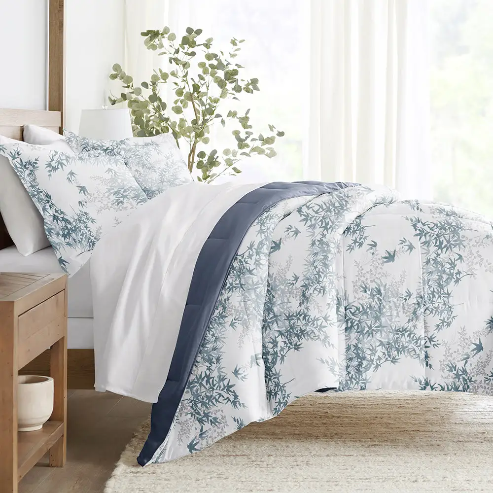 Bamboo Leaves Reversible Down Alternative Comforter Set