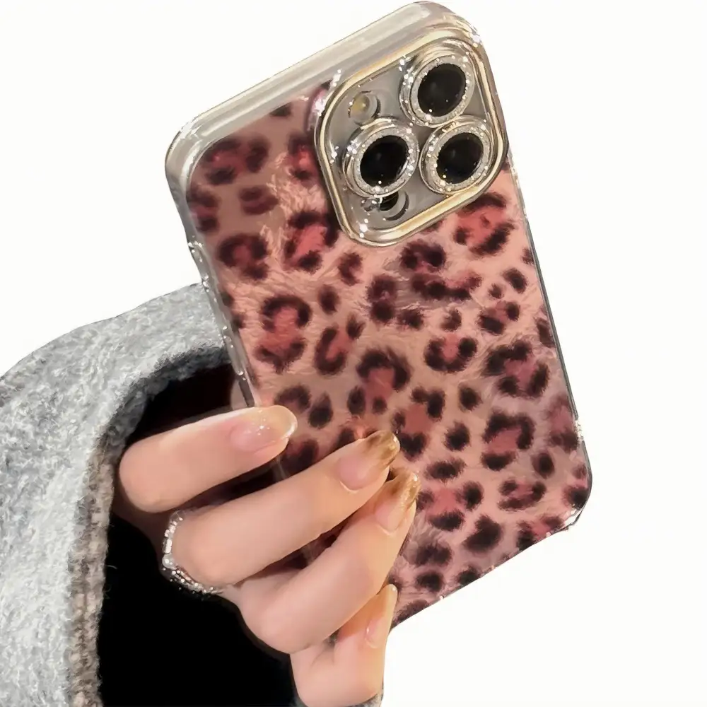 Leopard Textured Glossy Glossy Phone Case