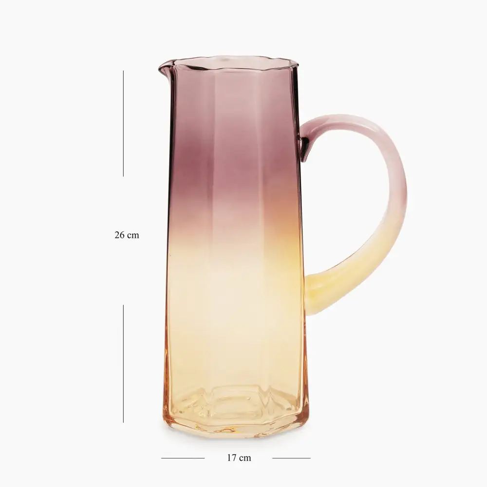 Ombre Textured Glass Pitcher