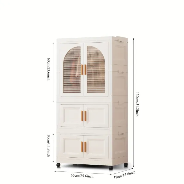Multi-Layer Modular Storage Cabinet with Hangers & Hooks, Home Organizer for Clothes and Toys
