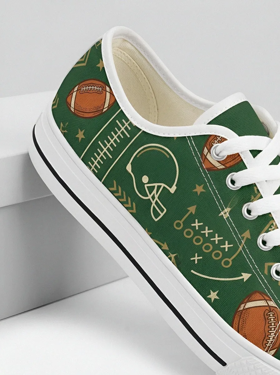 Unisex American Football Lover Playbook Pattern Printed Sneakers