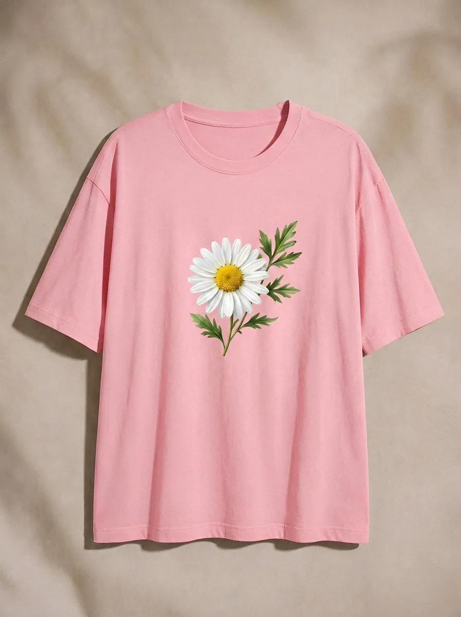 Unisex Floral Lover Daisy Flower Printed T-shirt