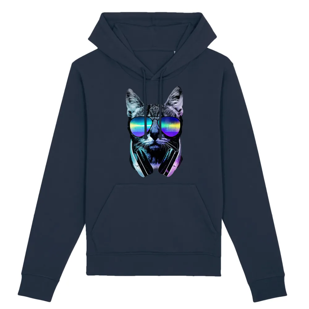 Laidback Cat Graphic Pullover Hoodie