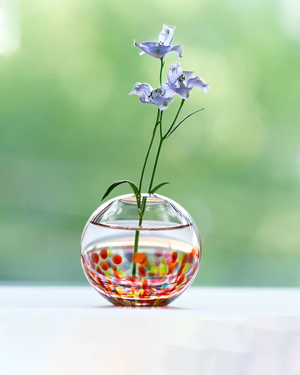 Firework Pattern Glass Bud Vase