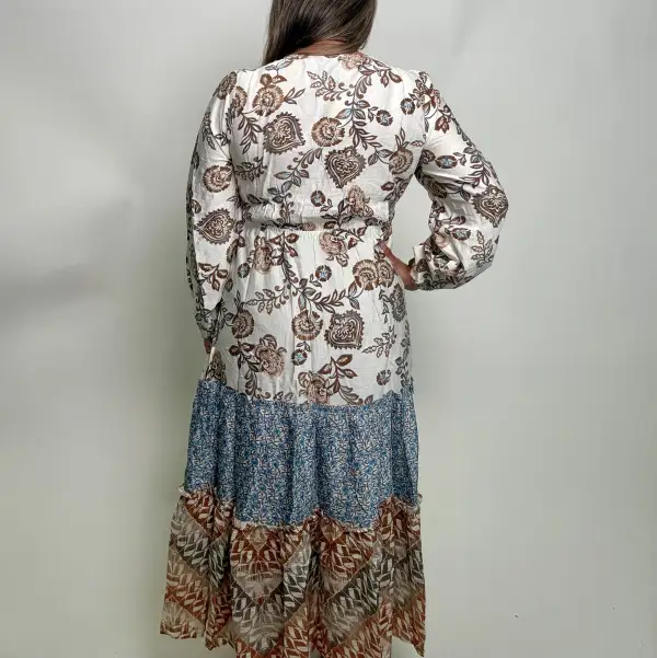 Tiered Long Sleeve Dress