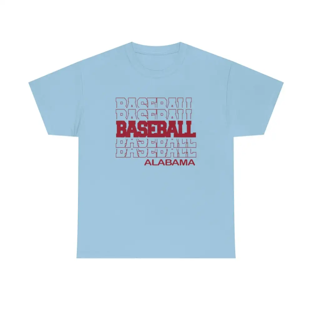 Baseball Alabama in Modern Stacked Lettering T-Shirt