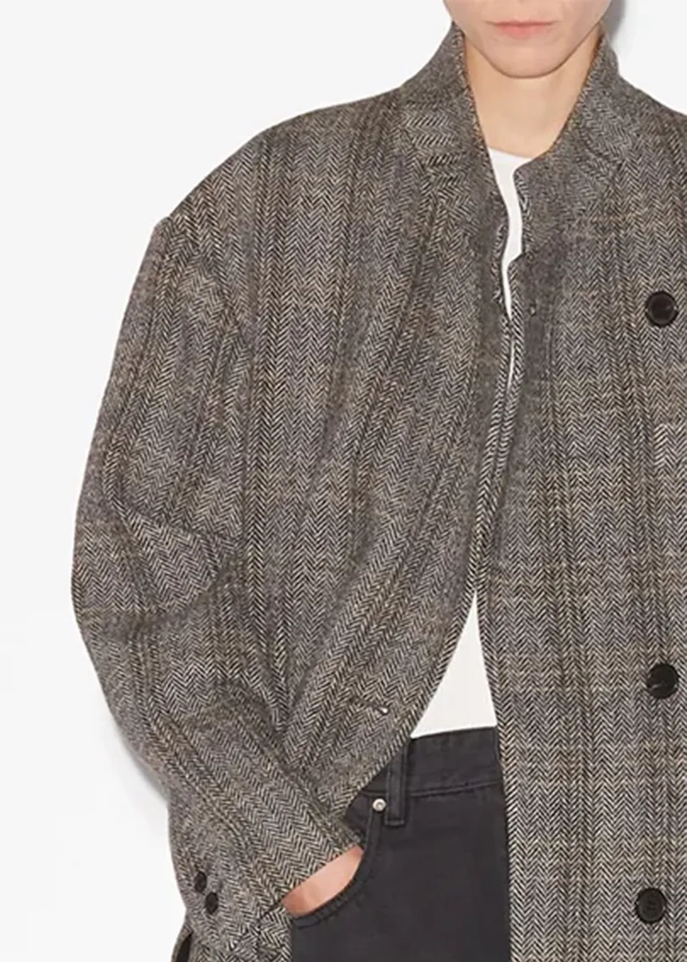 Checkered Print Long Coat