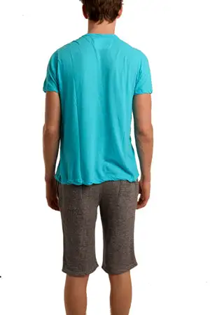 Button Down V-Neck Cotton T-Shirt