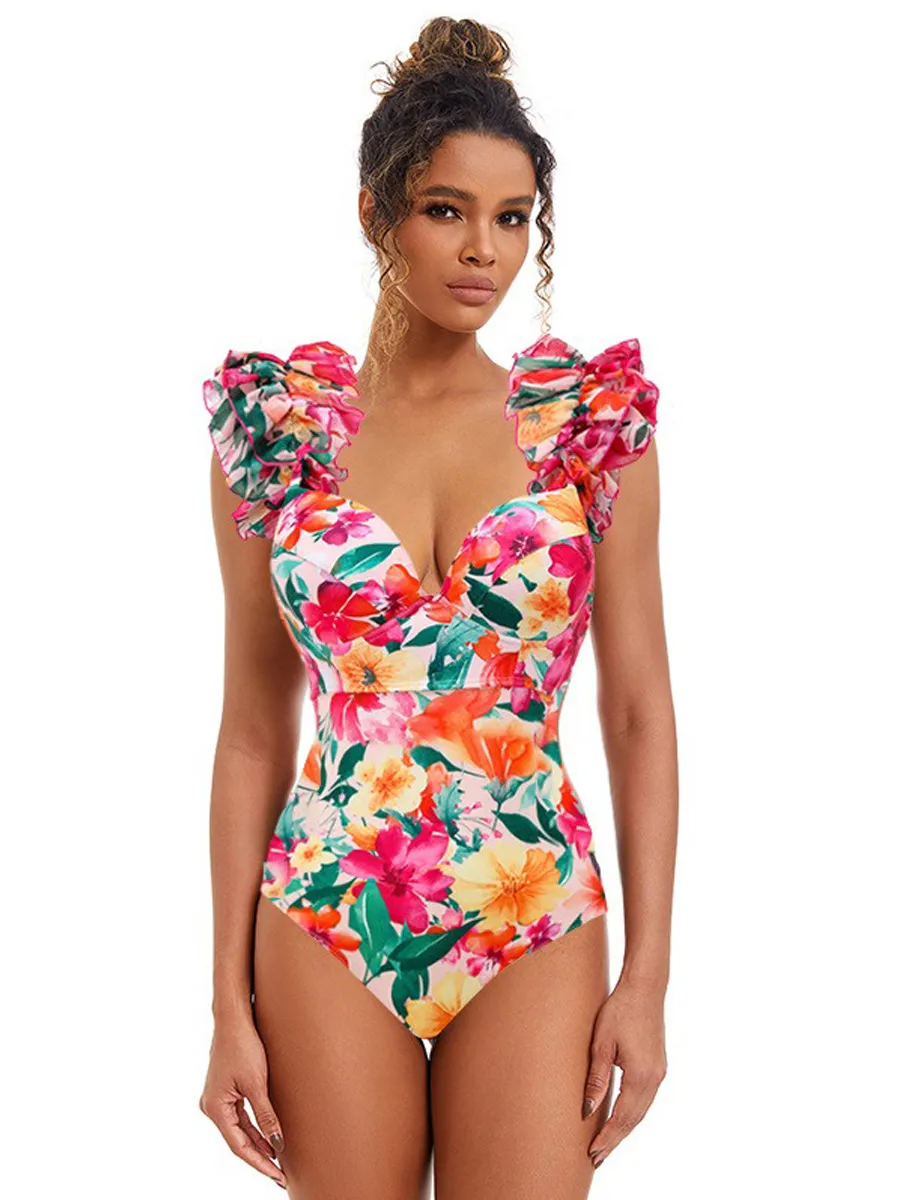 Annalise Printed Backless Swimsuit Set
