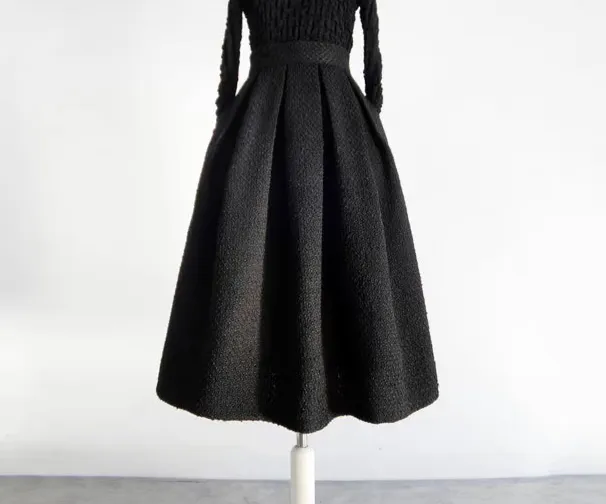 Practical Layering Everyday Casual Wool Skirt