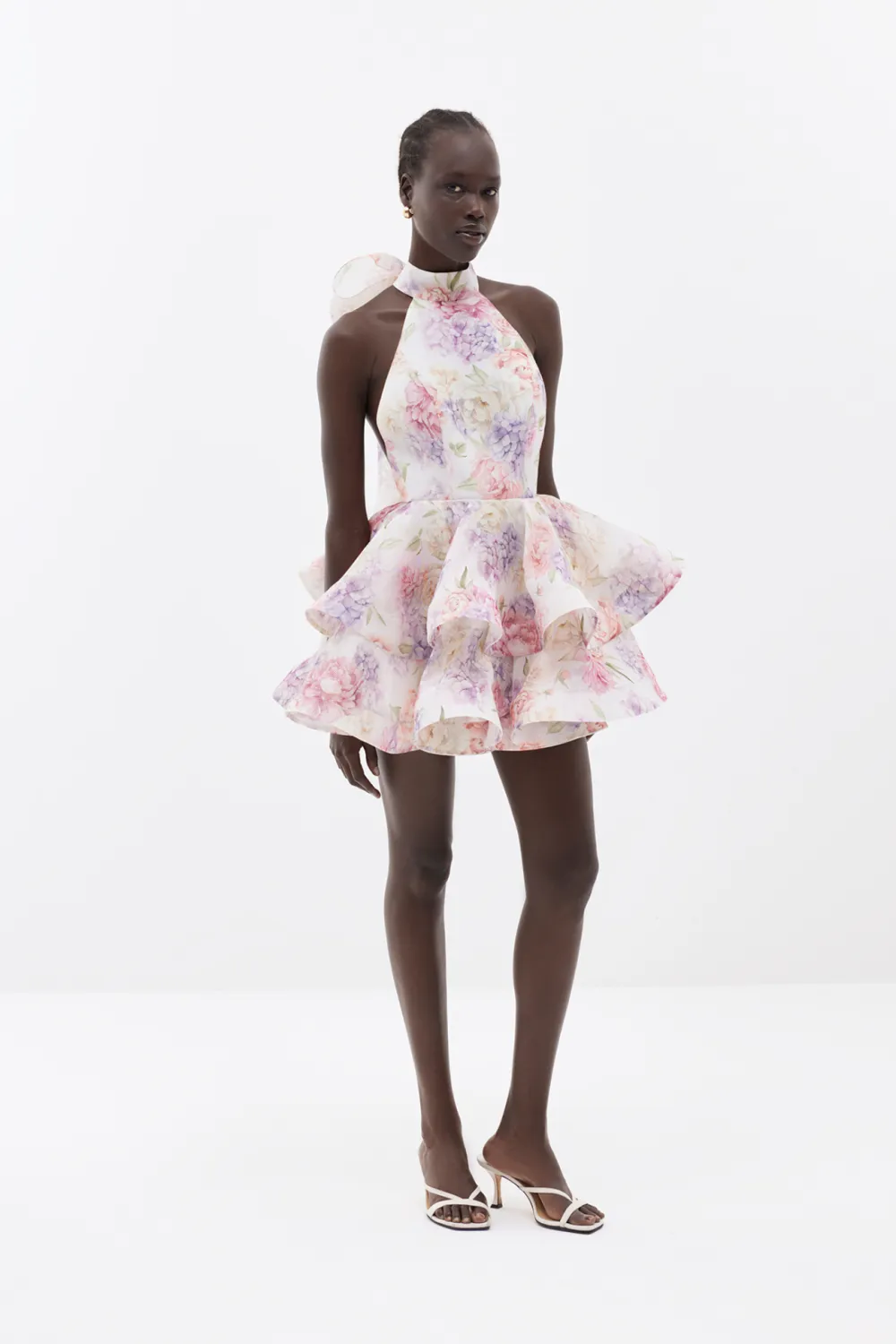 Abrielle Floral Halter Neck Mini Dress
