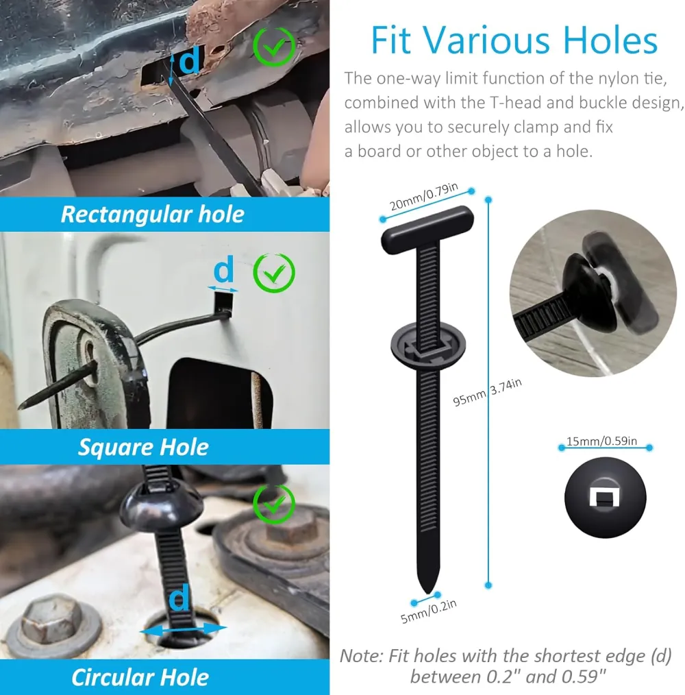 Heavy Duty Automotive Cable Tie Buckle Set