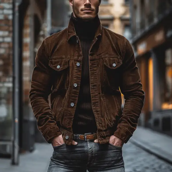 Buttoned Chore Corduroy Jacket