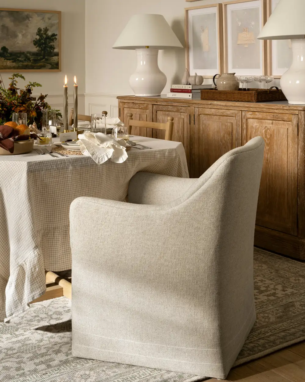 Upholstered Linen Dining Chair
