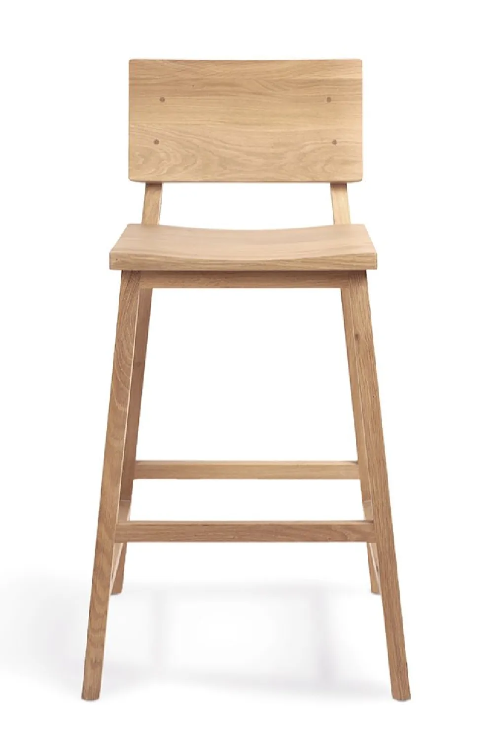Sculptural Oak-Frame Counter Stool