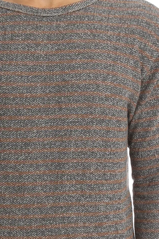 Crewneck Striped Cotton Sweater