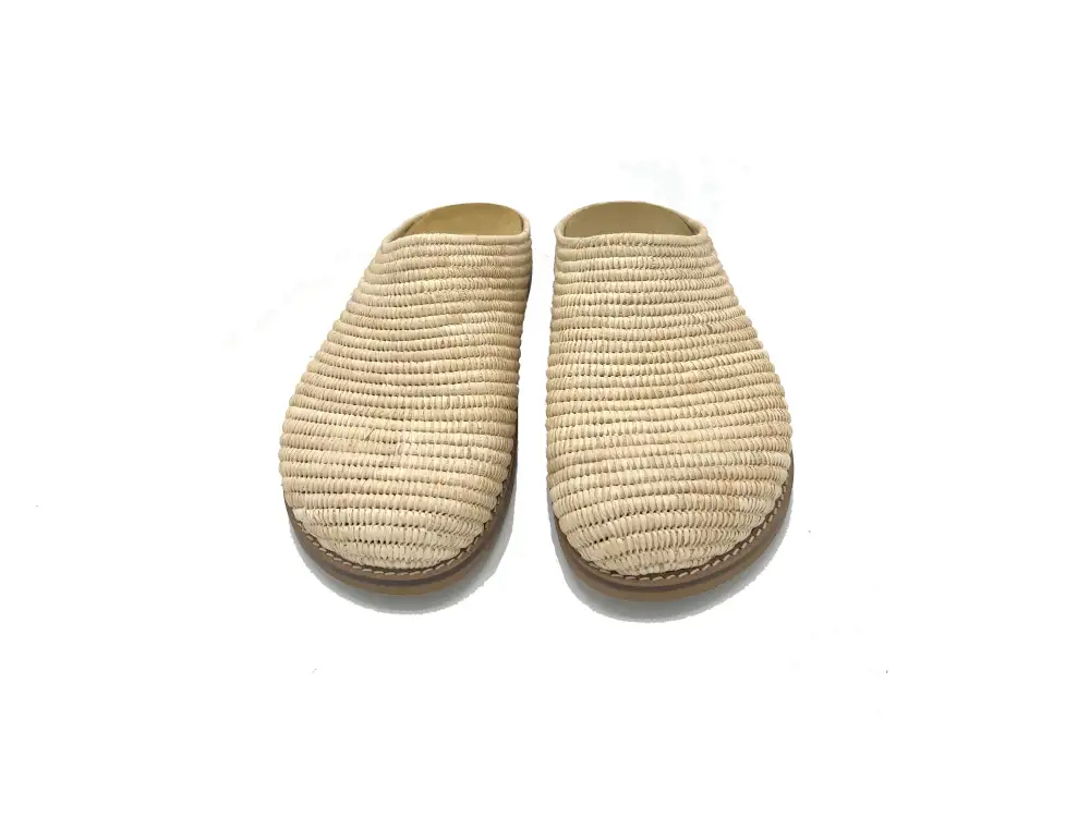 Natural Raffia Comfort Slippers