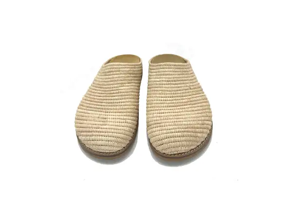 Natural Raffia Comfort Slippers