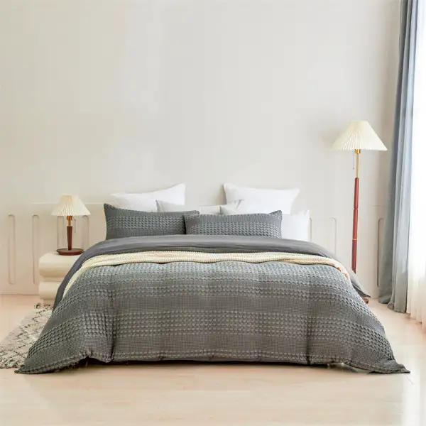 Quilt Cover Set With Waffle Detail