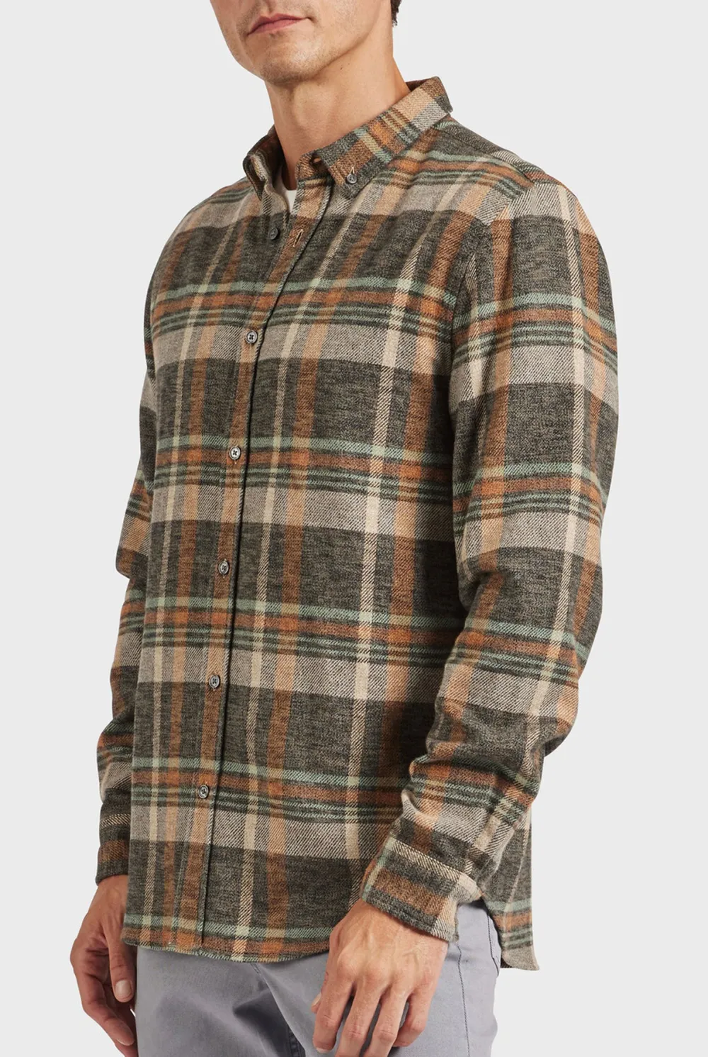 Relaxed Fit Plaid Flannel Button Up Shirt