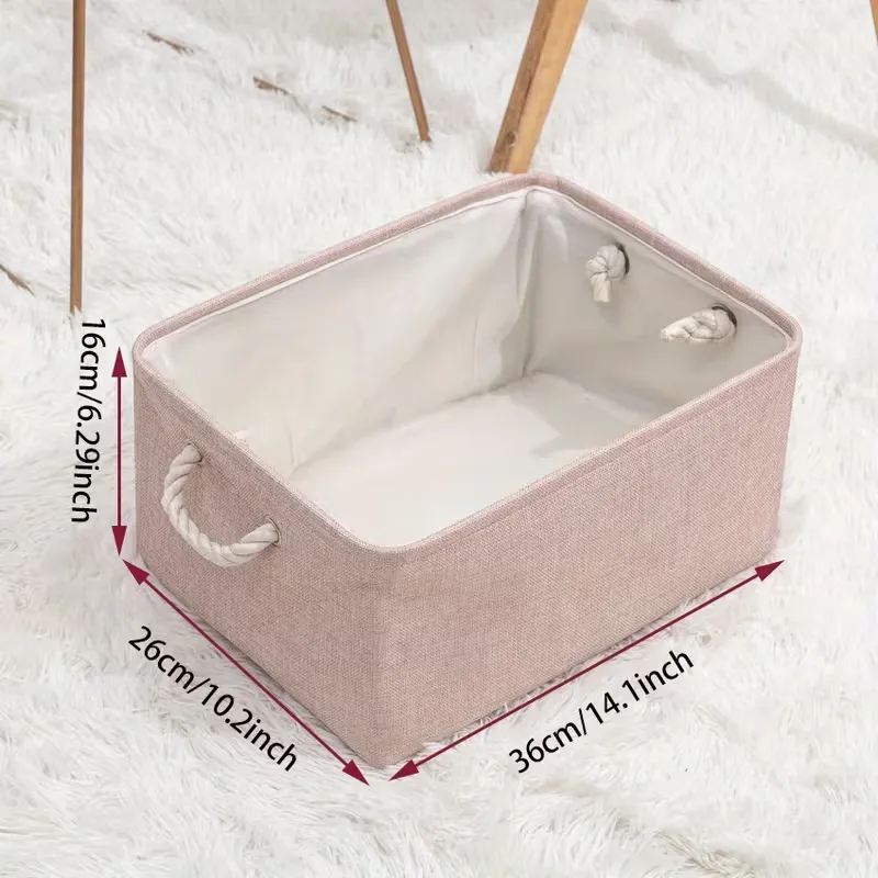 Fabric Storage Bin with Rope Handles